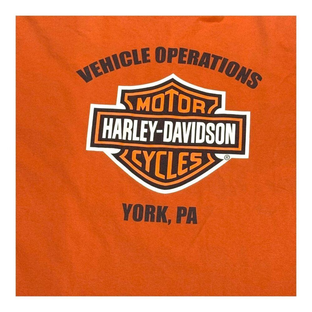 Harley-Davidson Factory Tour Graphic T-Shirt Orange 2XL York PA Mens Wear READ